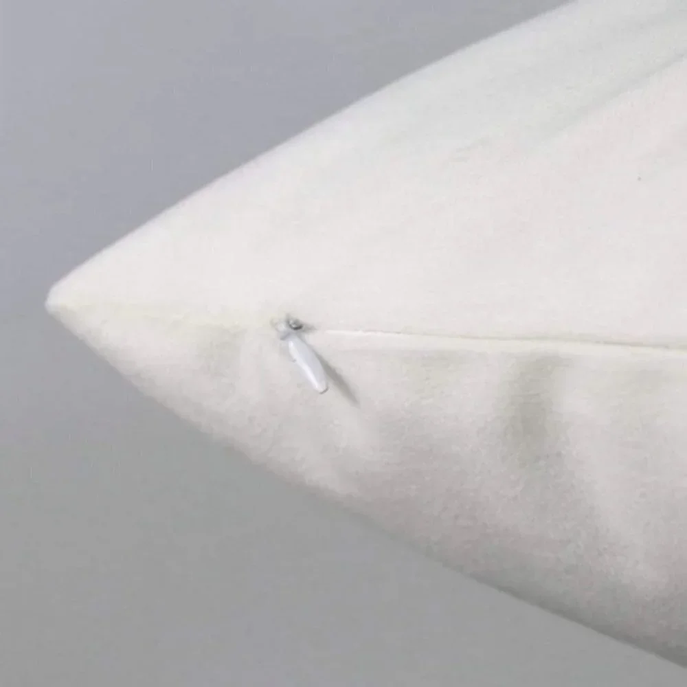 Pillow Cover Cat Print Zip Close Large Square White Tan Black Multicolor 17.7 in